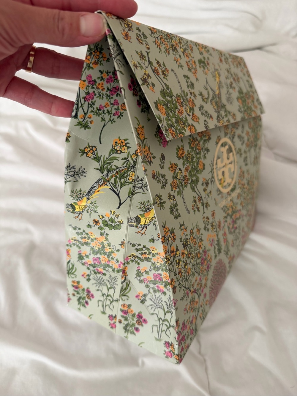 Tory Burch T Monogram Brocade Studio Bag in Sea Frost NWT - Picture 8 of 13